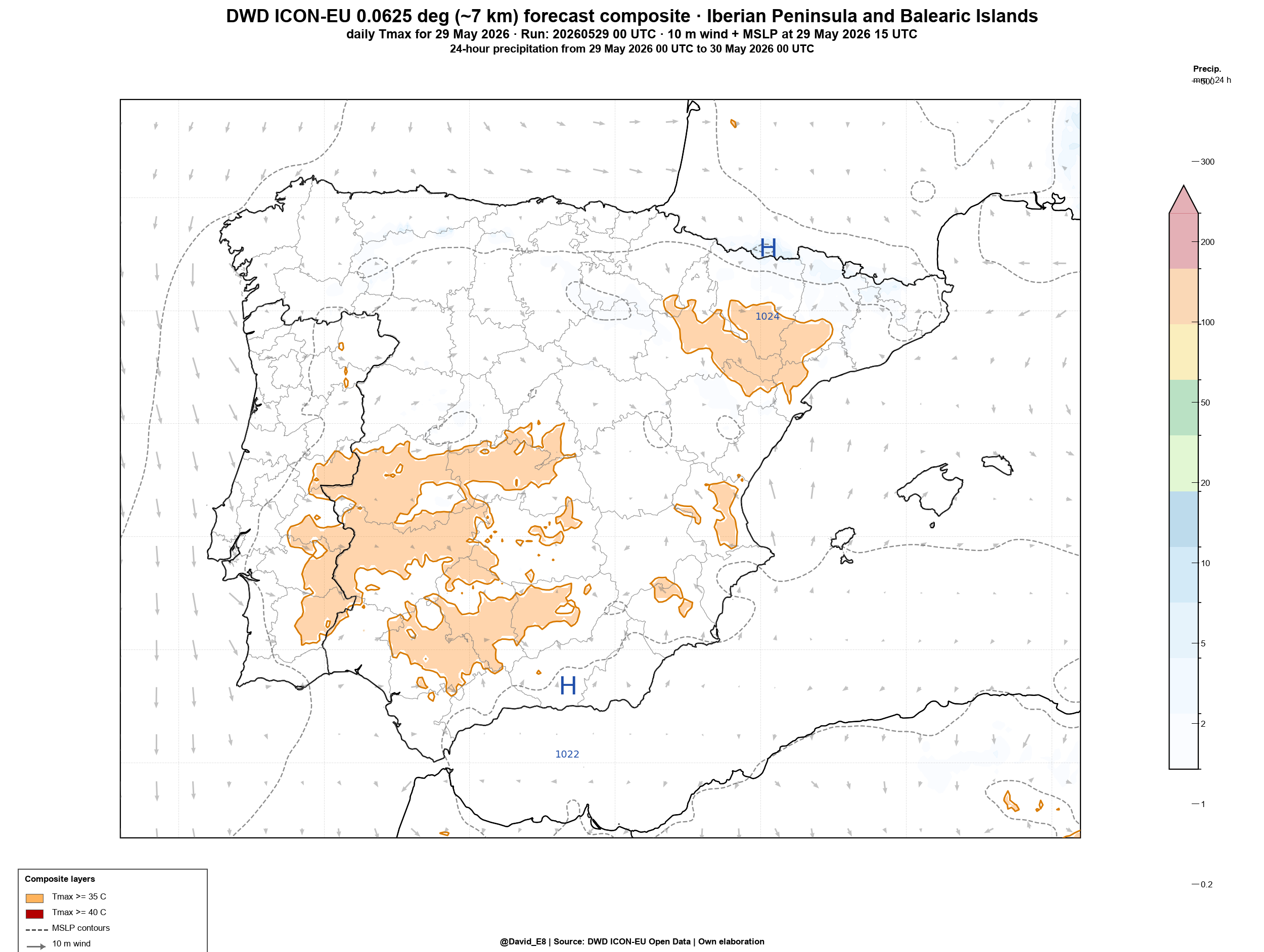 ICON-EU Tmax Iberia D+0