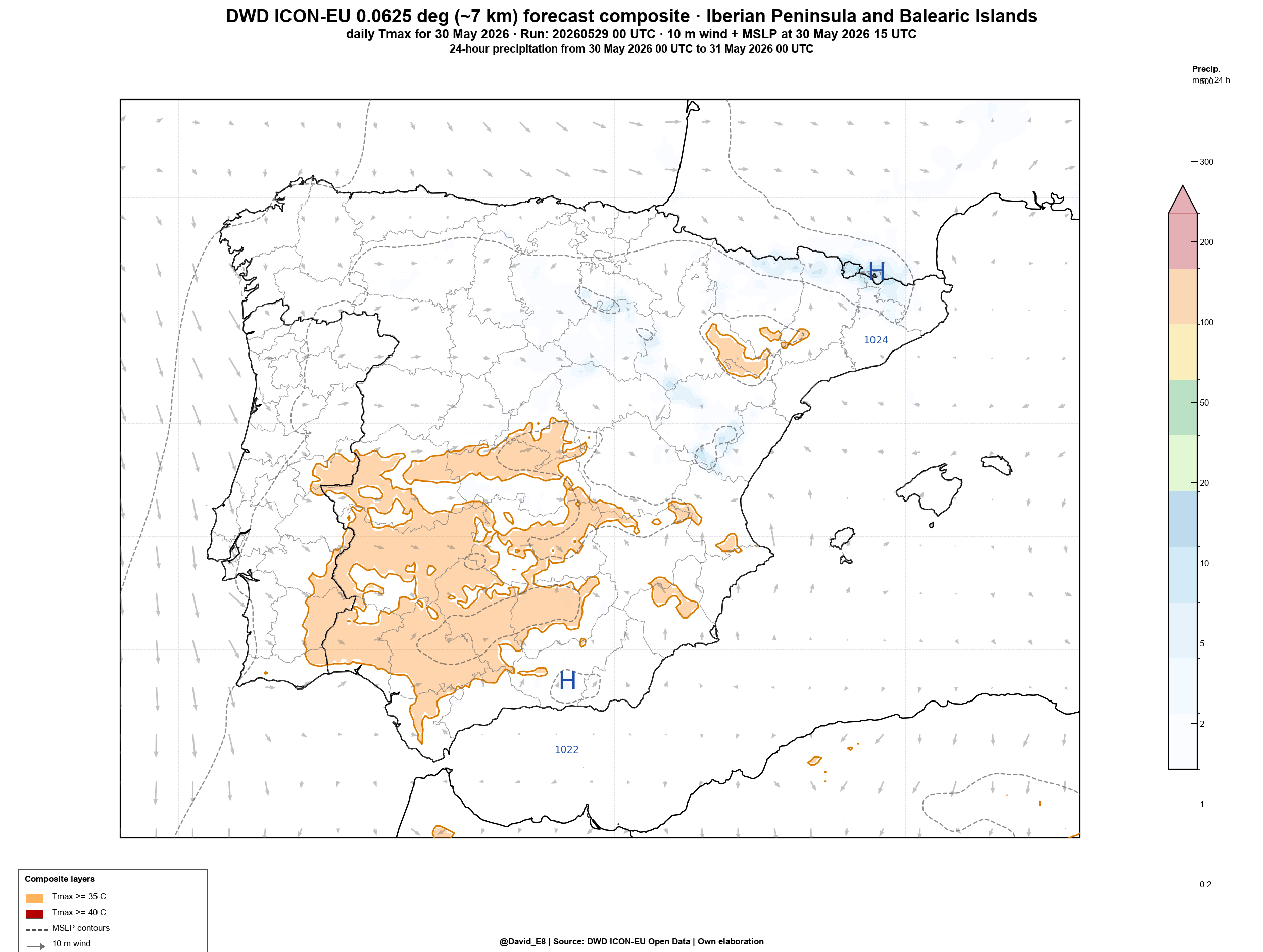 ICON-EU Tmax Iberia D+1
