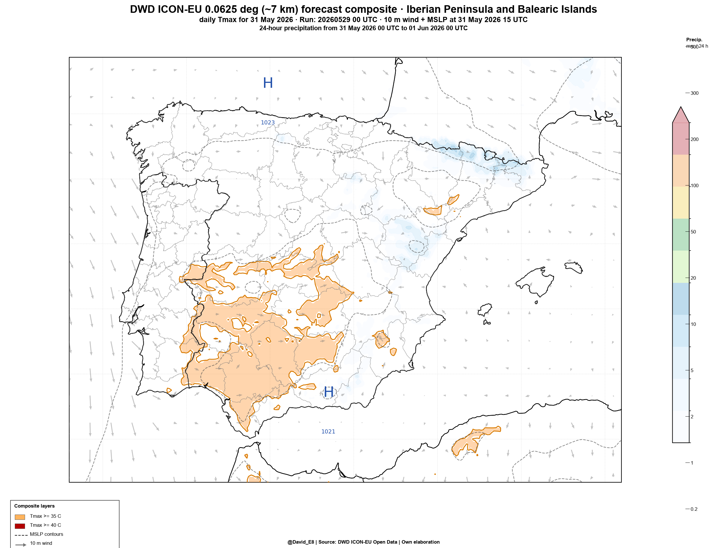 ICON-EU Tmax Iberia D+2