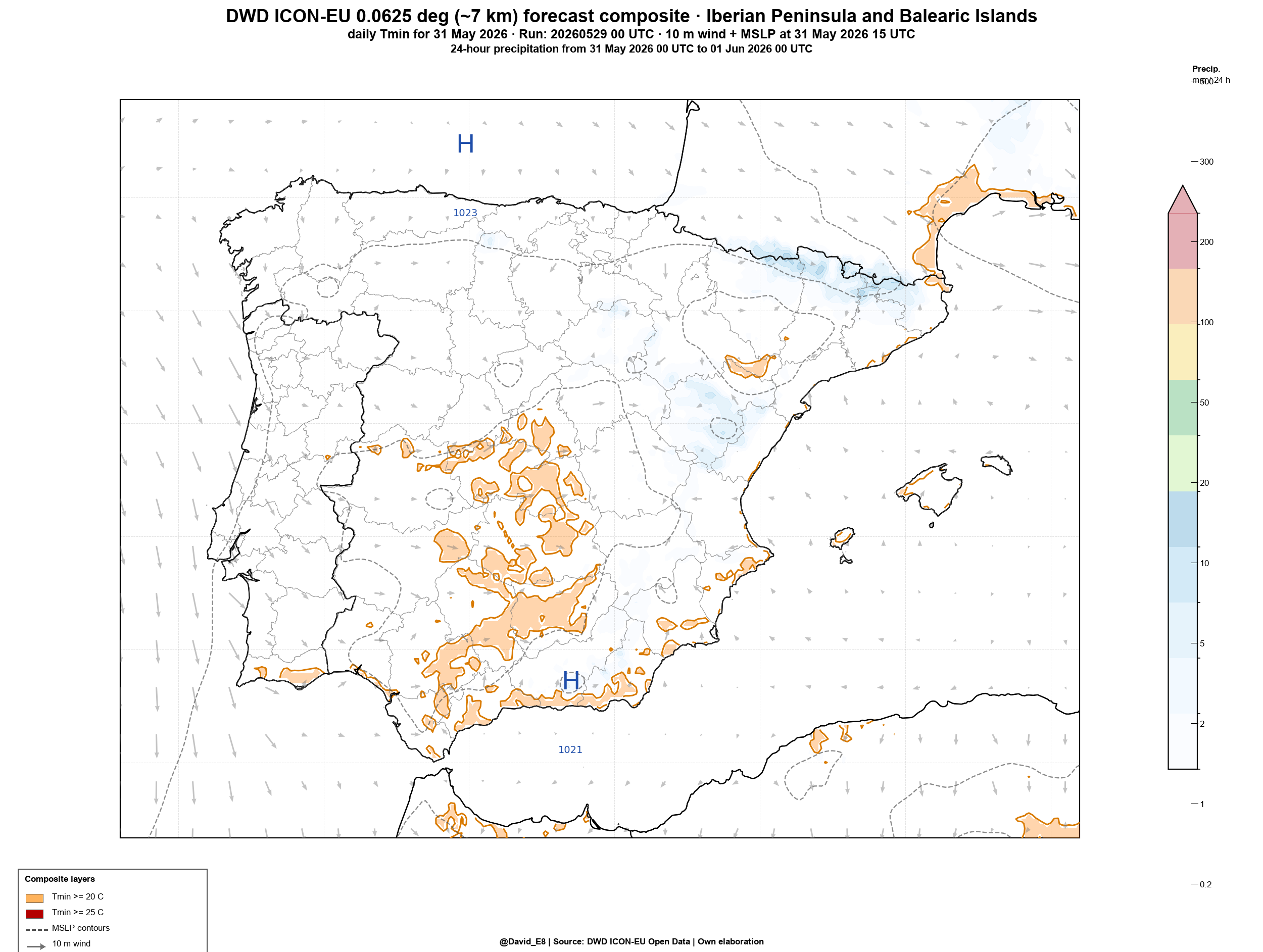 ICON-EU Tmin Iberia D+2