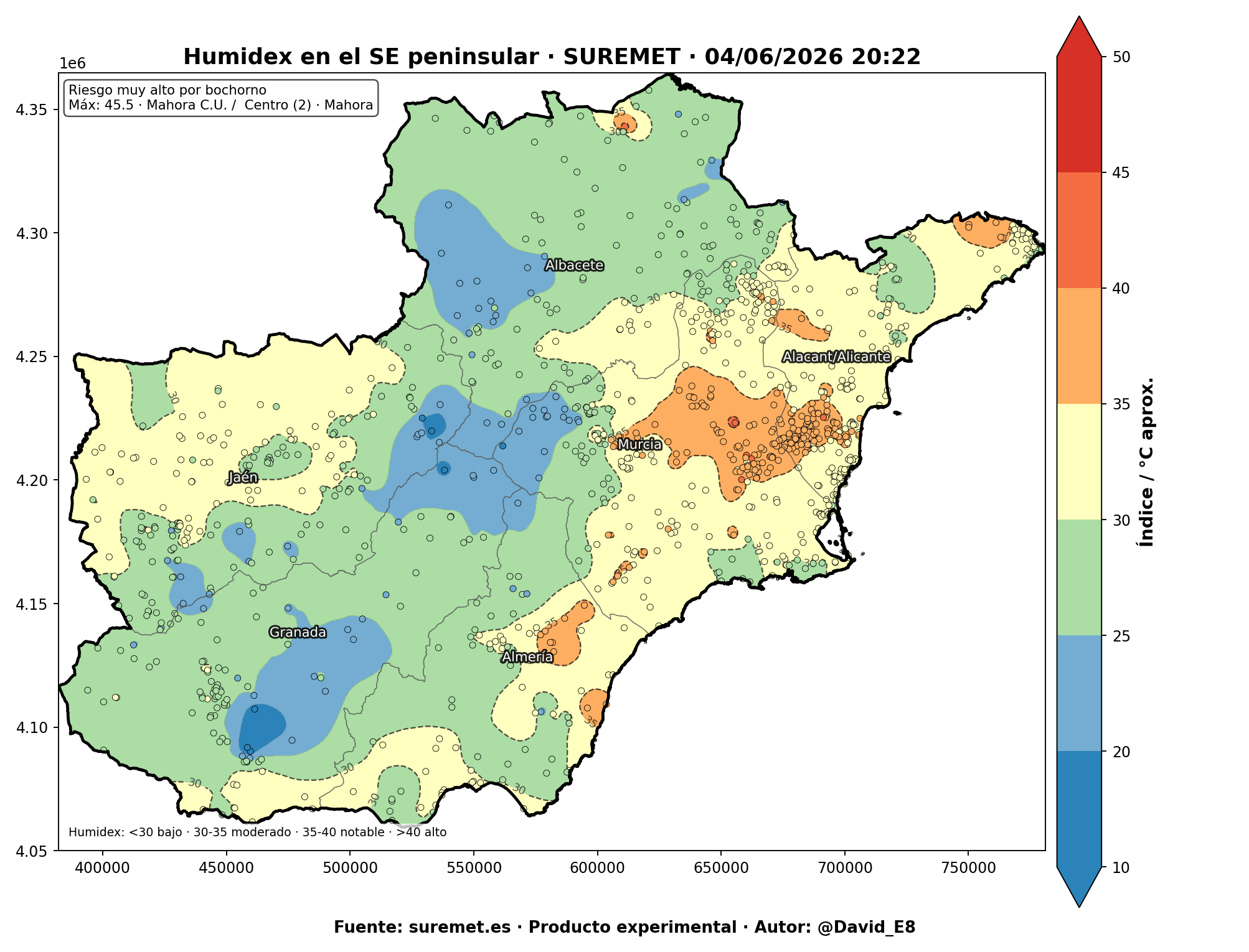 Humidex SUREMET sureste