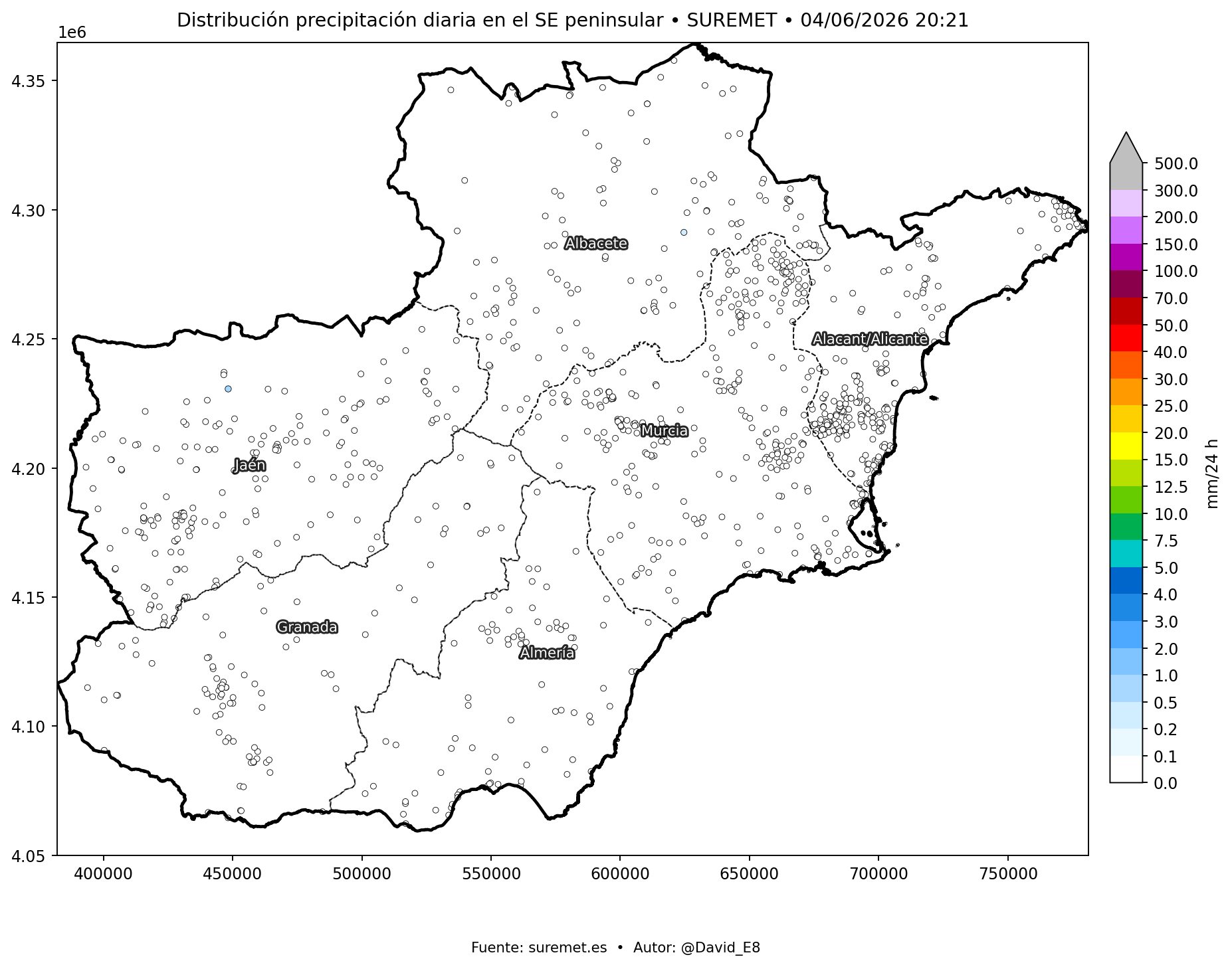 Precipitación SUREMET sureste