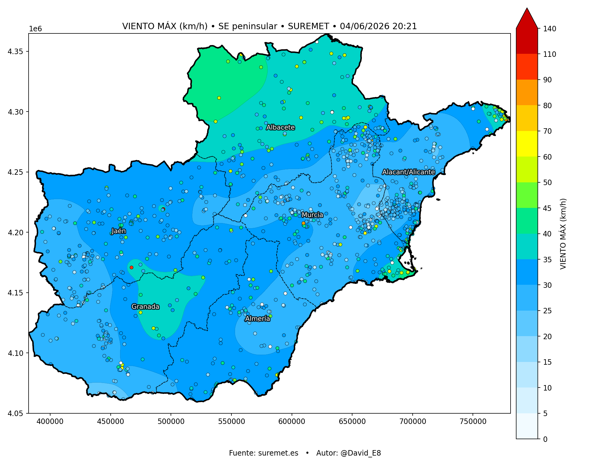 Racha máxima SUREMET sureste
