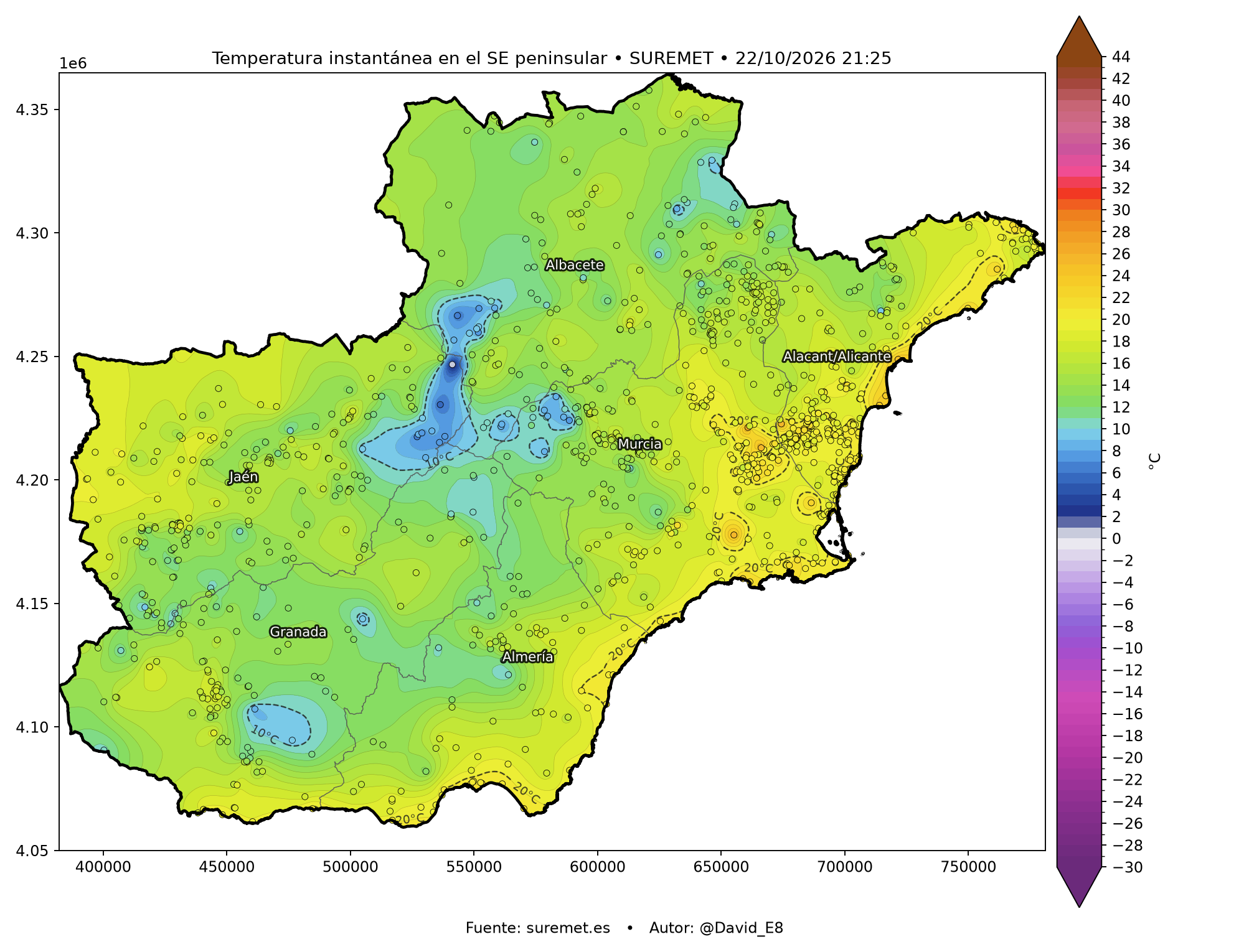 Mapa de temperatura de SUREMET